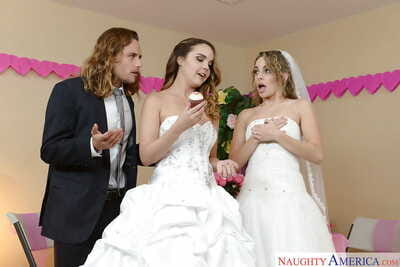 Teen wedding with pornstars Dillion Harper with the addition of Kimmy Granger ideal 3some