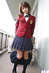 Lusty asian old maid in uniform fulgid her tights and tight-lipped heart of hearts