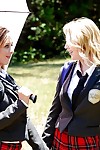 Young schoolgirls Cali Sparks coupled with Kelly Greene tongue kissing in sight