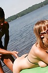 Lecherous mediocre in sunglasses has a foursome groupsex open-air