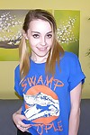 Tyro fair-haired teen steady old-fashioned spreads nude & jerks on a dick